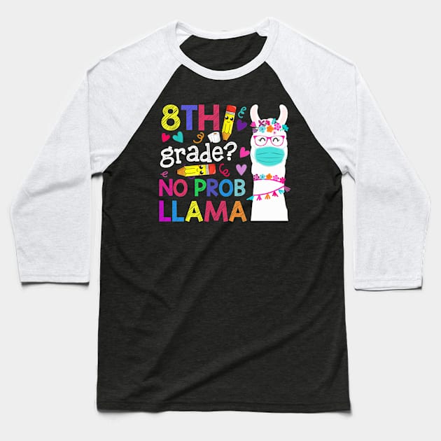 Quarantine Llama 8th Grade 2020 School Social Distance Shirt Funny Back To School Gifts Baseball T-Shirt by Alana Clothing